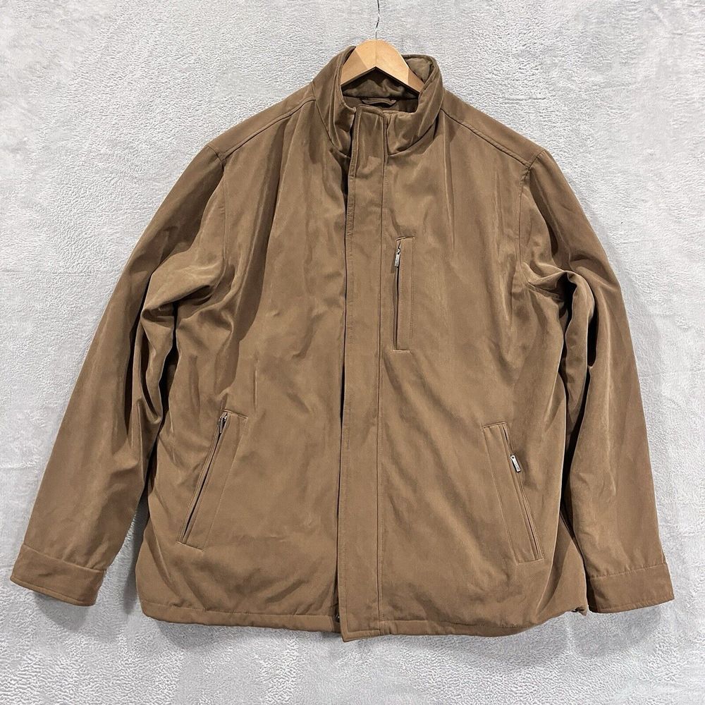 Roundtree & Yorke Faux Suede Jacket Men's XLT Tall Down Insulated Bomber